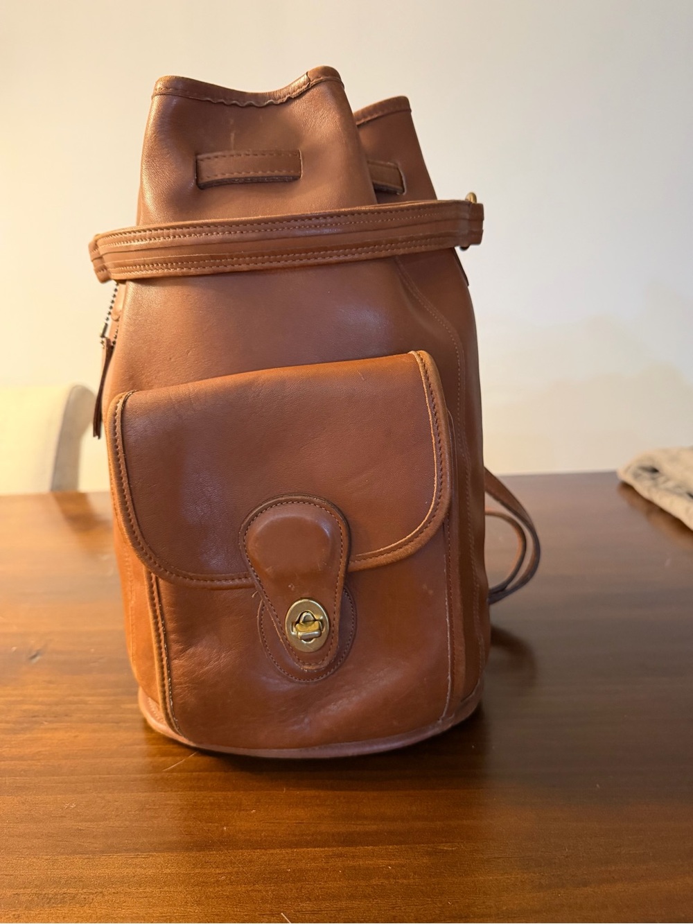 Vintage COACH British Tan Leather Backpack Style 9992 RARE 1990s
